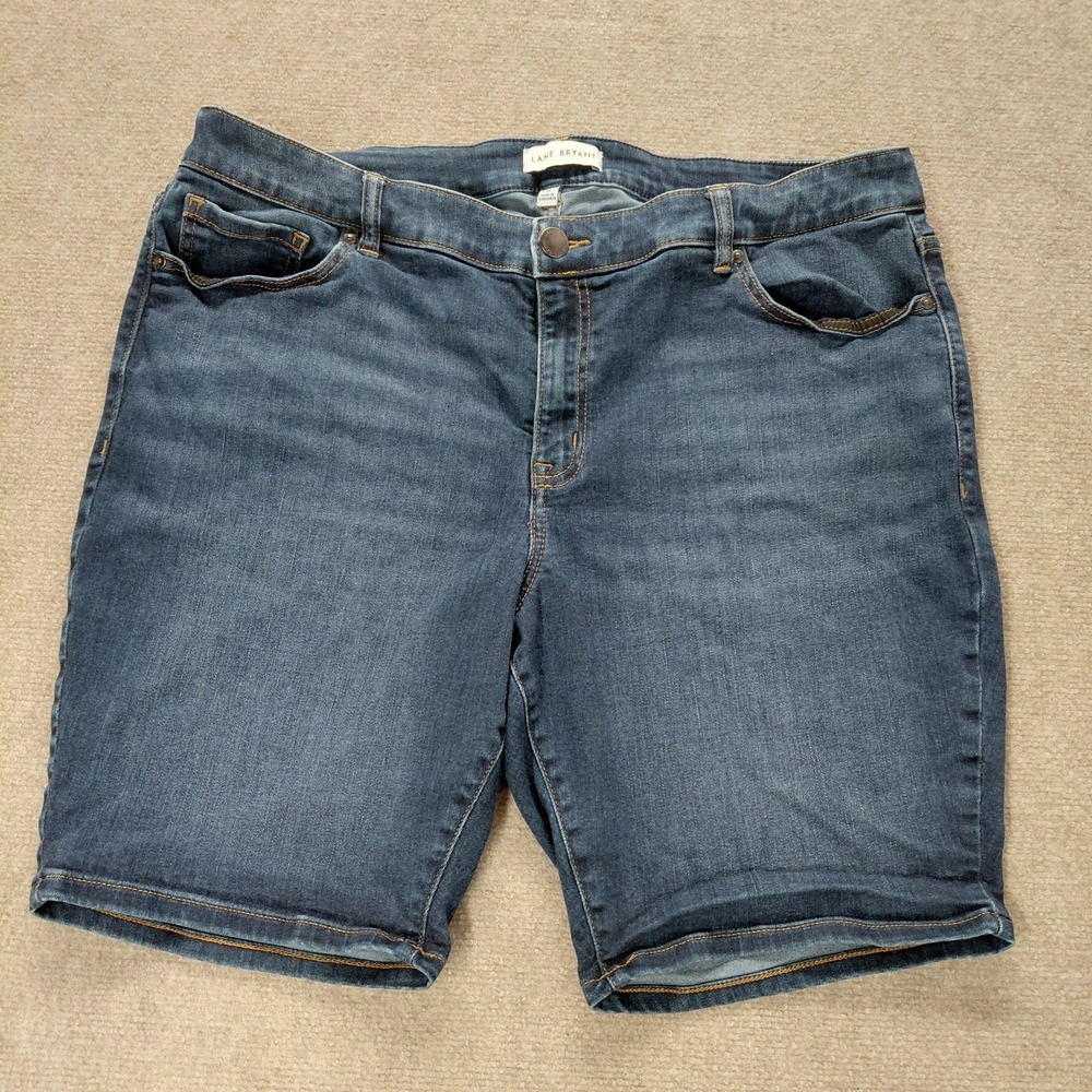 Stretch Denim Bermuda Shorts - Blue
